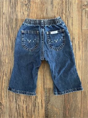 Vtg Riders by Lee Blue Denim Jeans Baby Size 12 Months Embroidered
